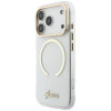 Guess IML Script Metal MagSafe kate Apple iPhone 18 Pro / 17 Pro jaoks, läbipaistev
