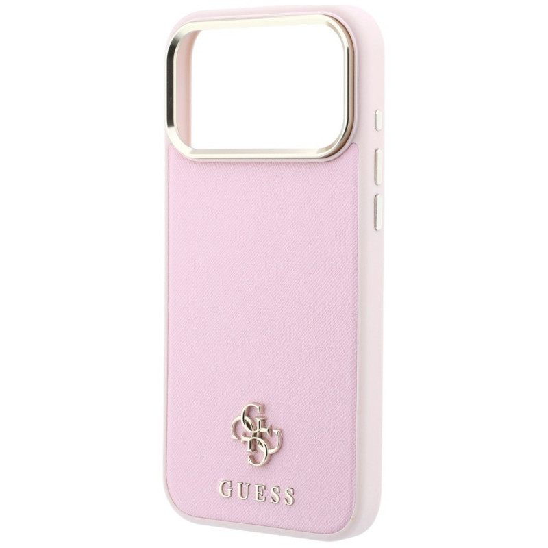 Guess Saffiano Small 4G & Classic Logo MagSafe kott Apple iPhone 18 Pro / 17 Pro jaoks, roosa