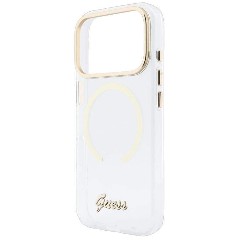Guess IML Script Metal MagSafe kate Apple iPhone 18 Pro Max / 17 Pro Max, läbipaistev
