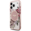 Guess IML Flower & Tonal Circle MagSafe kate Apple iPhone 18 Pro Max / 17 Pro Max, roosa