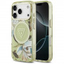 Guess IML Glitter Flowers Triangle MagSafe ümbris Apple iPhone 18 Pro Max / 17 Pro Max jaoks, roheline