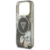 Guess IML Glitter Flowers Triangle MagSafe kate Apple iPhone 18 Pro Max / 17 Pro Max jaoks, must