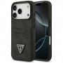Guess 4G Double Card Triangle kaitsekott Apple iPhone 18 Pro / 17 Pro mudelile, must