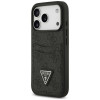 Guess 4G Double Card Triangle kaitsekott Apple iPhone 18 Pro / 17 Pro mudelile, must