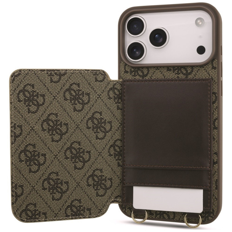 Guess 4G Cardslots & Magnetic Closure Crossbody kott-kate Apple iPhone 18 Pro Max / 17 Pro Max, pruun