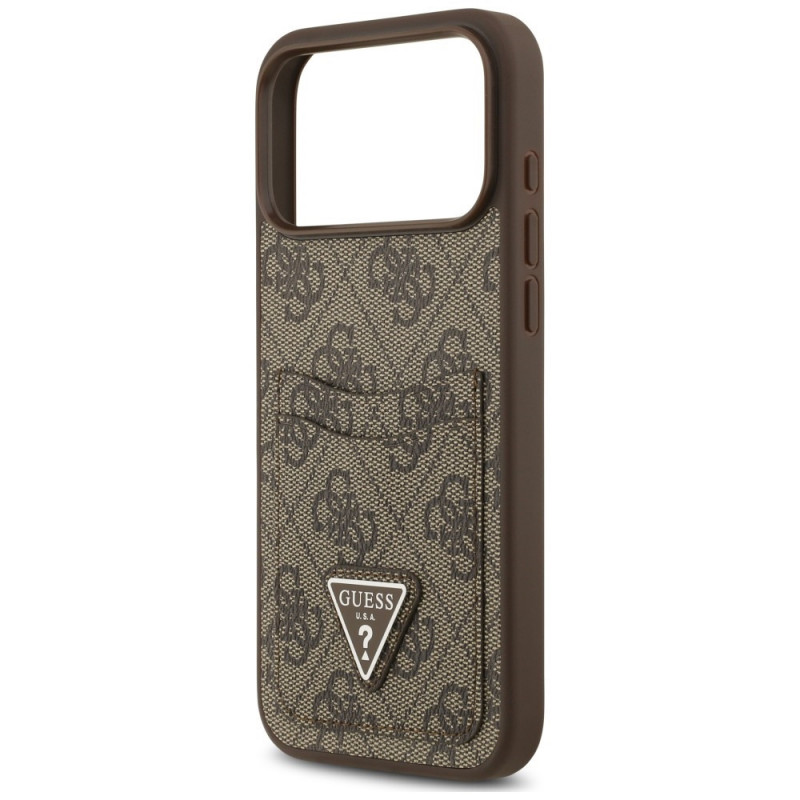 Guess 4G Double Card Triangle kaitsekott Apple iPhone 18 Pro Max / 17 Pro Max, pruun