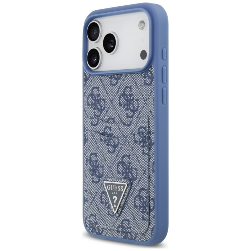 Guess 4G Double Card Triangle kaitsekott Apple iPhone 18 Pro Max / 17 Pro Max, sinine
