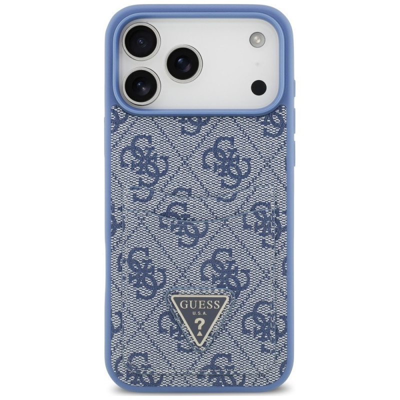 Guess 4G Double Card Triangle kaitsekott Apple iPhone 18 Pro Max / 17 Pro Max, sinine