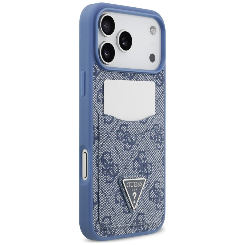 Guess 4G Double Card Triangle kaitsekott Apple iPhone 18 Pro Max / 17 Pro Max, sinine