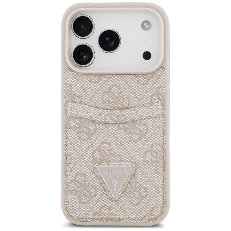 Guess 4G Double Card Triangle kaitsekott Apple iPhone 18 Pro / 17 Pro jaoks, roosa