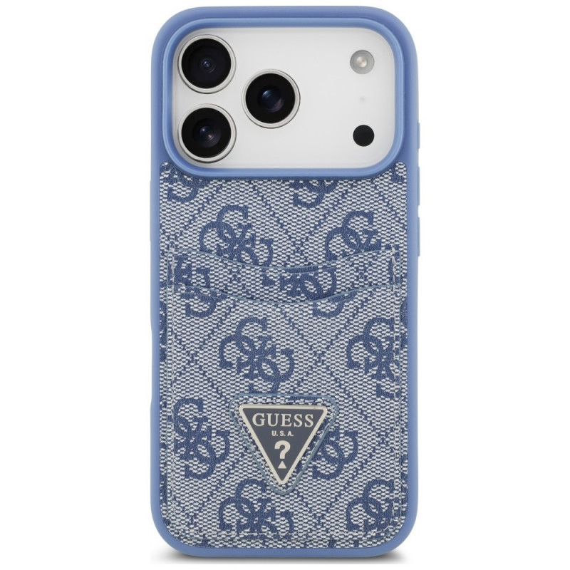Guess 4G Double Card Triangle kaitsekott Apple iPhone 18 Pro / 17 Pro mudelile, sinine
