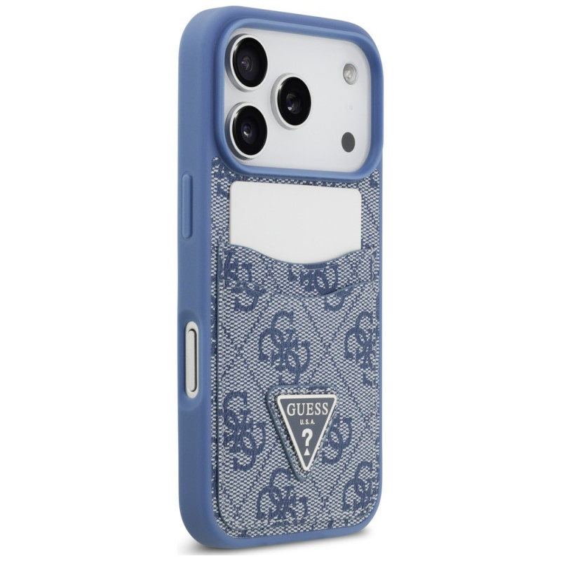 Guess 4G Double Card Triangle kaitsekott Apple iPhone 18 Pro / 17 Pro mudelile, sinine