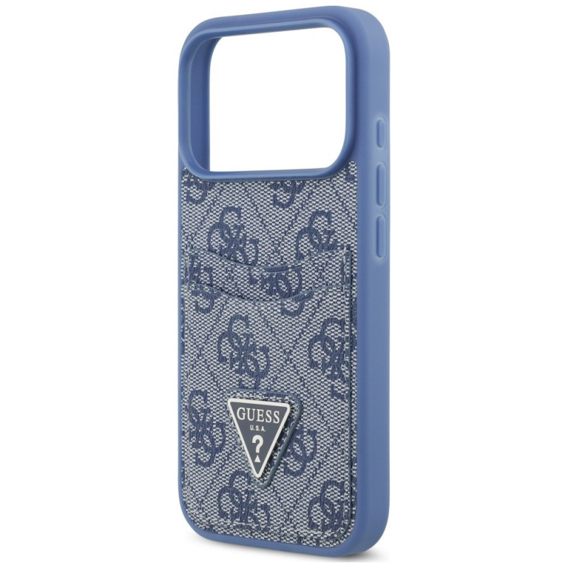 Guess 4G Double Card Triangle kaitsekott Apple iPhone 18 Pro / 17 Pro mudelile, sinine