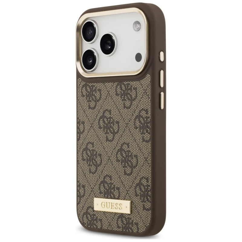 Guess 4G Logo Plate MagSafe kaitseümbris Apple iPhone 18 Pro Max / 17 Pro Max jaoks, pruun