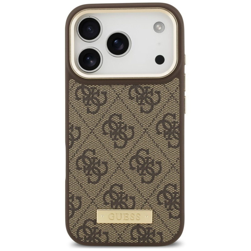 Guess 4G Logo Plate MagSafe kaitseümbris Apple iPhone 18 Pro Max / 17 Pro Max jaoks, pruun