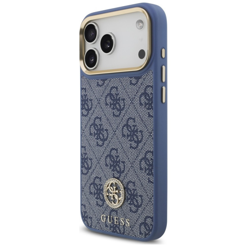 Guess 4G Strass Logo MagSafe kaitsekott Apple iPhone 18 Pro Max / 17 Pro Max jaoks, sinine