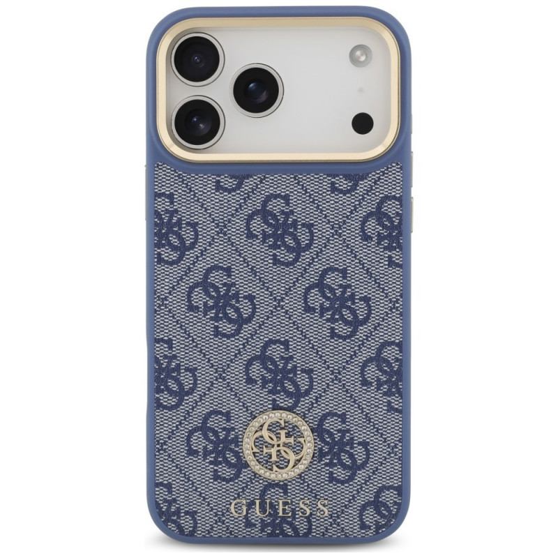 Guess 4G Strass Logo MagSafe kaitsekott Apple iPhone 18 Pro Max / 17 Pro Max jaoks, sinine