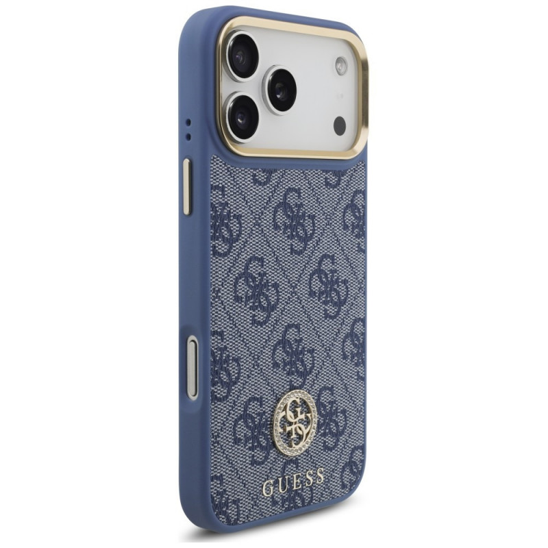 Guess 4G Strass Logo MagSafe kaitsekott Apple iPhone 18 Pro Max / 17 Pro Max jaoks, sinine