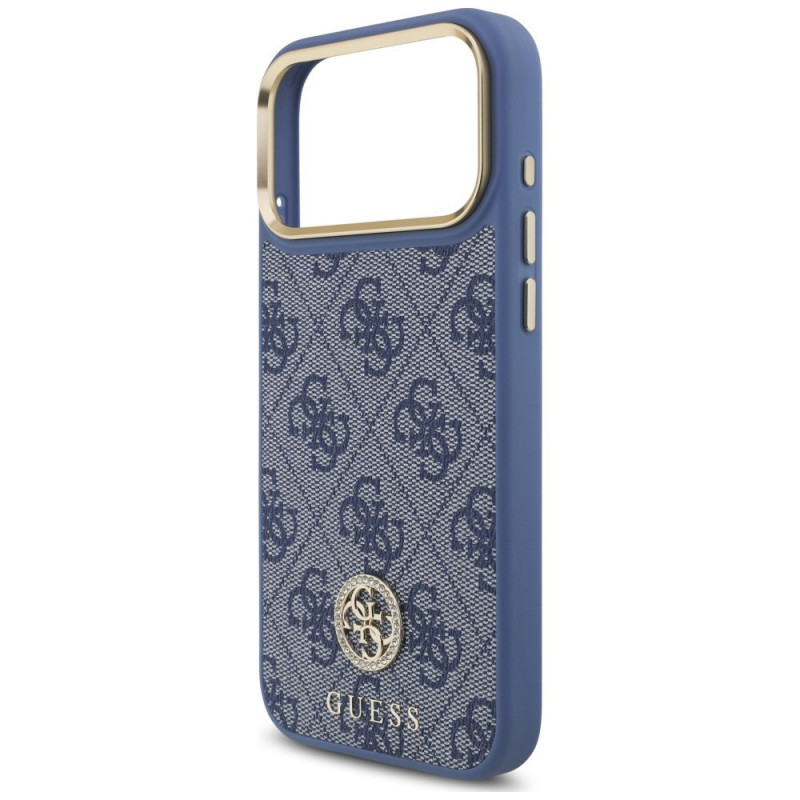 Guess 4G Strass Logo MagSafe kaitsekott Apple iPhone 18 Pro Max / 17 Pro Max jaoks, sinine