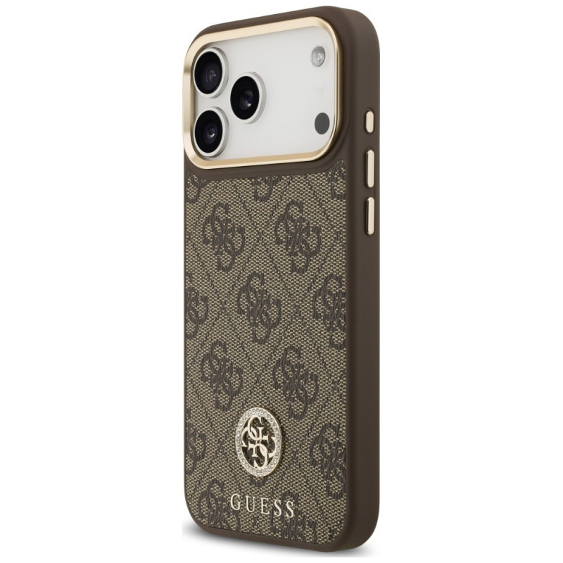Guess 4G Strass Logo MagSafe kaitsekate Apple iPhone 18 Pro Max / 17 Pro Max jaoks, pruun