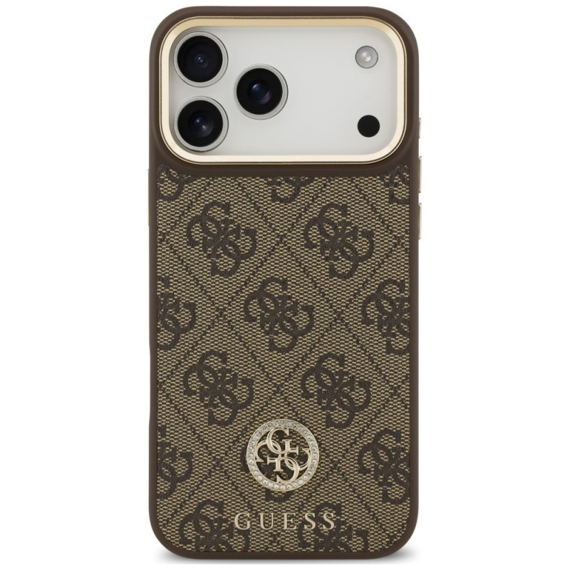 Guess 4G Strass Logo MagSafe kaitsekate Apple iPhone 18 Pro Max / 17 Pro Max jaoks, pruun