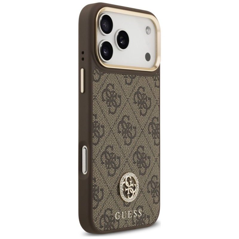 Guess 4G Strass Logo MagSafe kaitsekate Apple iPhone 18 Pro Max / 17 Pro Max jaoks, pruun