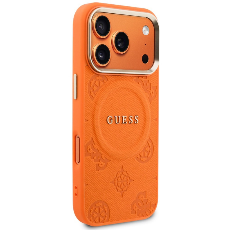 Guess Peony Hot Stamp MagSafe kaitsekott Apple iPhone 18 Pro Max / 17 Pro Max jaoks, oranž