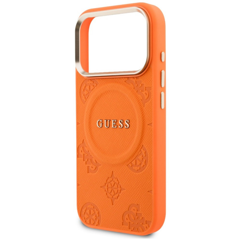 Guess Peony Hot Stamp MagSafe kaitsekott Apple iPhone 18 Pro Max / 17 Pro Max jaoks, oranž