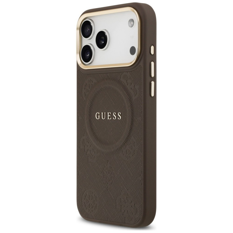 Guess Peony Hot Stamp MagSafe kaitsekott Apple iPhone 18 Pro Max / 17 Pro Max jaoks, pruun