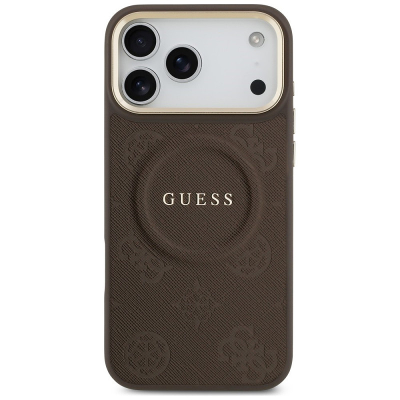 Guess Peony Hot Stamp MagSafe kaitsekott Apple iPhone 18 Pro Max / 17 Pro Max jaoks, pruun
