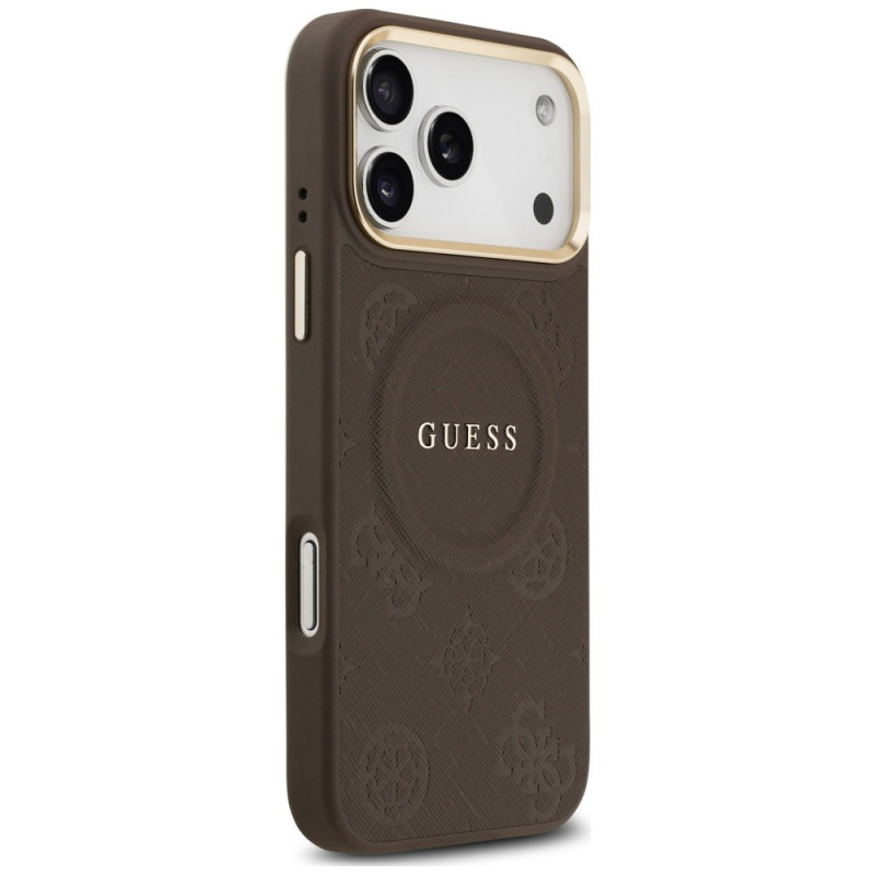 Guess Peony Hot Stamp MagSafe kaitsekott Apple iPhone 18 Pro Max / 17 Pro Max jaoks, pruun