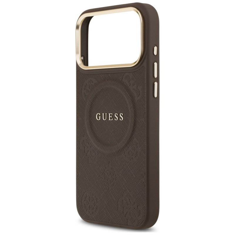 Guess Peony Hot Stamp MagSafe kaitsekott Apple iPhone 18 Pro Max / 17 Pro Max jaoks, pruun