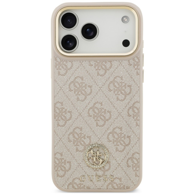 Guess 4G Strass Logo MagSafe kaitsekott Apple iPhone 18 Pro Max / 17 Pro Max jaoks, roosa