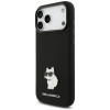Karl Lagerfeld Silicone Choupette Metal Pin kaitsekott Apple iPhone 18 Pro Max / 17 Pro Max jaoks, must