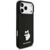 Karl Lagerfeld Silicone Choupette Metal Pin kaitsekott Apple iPhone 18 Pro Max / 17 Pro Max jaoks, must