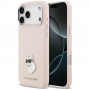 Karl Lagerfeld Silicone Choupette Metal Pin kaitsekott Apple iPhone 18 Pro Max / 17 Pro Max jaoks, roosa