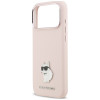 Karl Lagerfeld Silicone Choupette Metal Pin kaitsekott Apple iPhone 18 Pro Max / 17 Pro Max jaoks, roosa