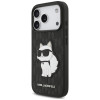 Karl Lagerfeld Saffiano Mono Patch Choupette kott Apple iPhone 18 Pro / 17 Pro jaoks, must