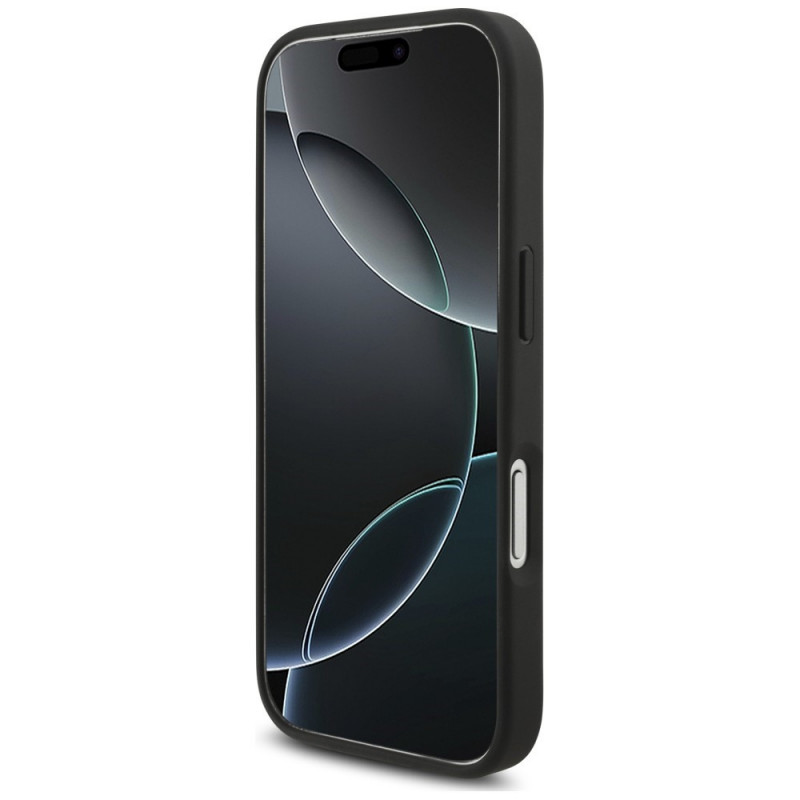Karl Lagerfeld Saffiano Mono Patch Choupette kott Apple iPhone 18 Pro / 17 Pro jaoks, must