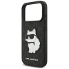 Karl Lagerfeld Saffiano Mono Patch Choupette kott Apple iPhone 18 Pro / 17 Pro jaoks, must