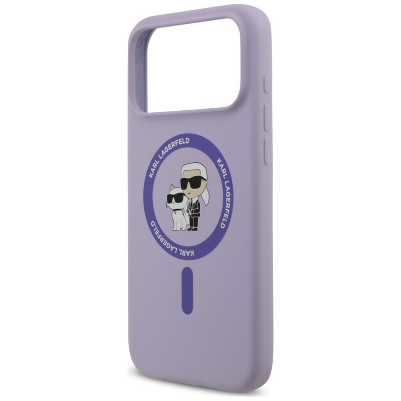 Karl Lagerfeld silikoonkate Karl&Choupette Ring MagSafe Apple iPhone 18 Pro Max / iPhone 17 Pro Max jaoks, lilla