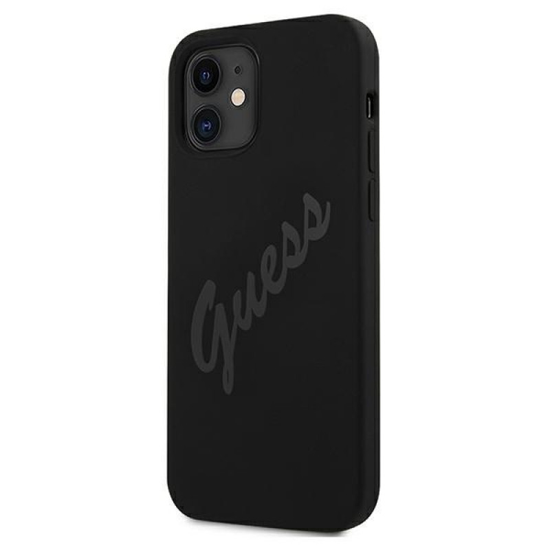 Guess GUHCP12SLSVSBK Script Vintage Hardcase Apple iPhone 12 mini 5.4 inch jaoks, must/must