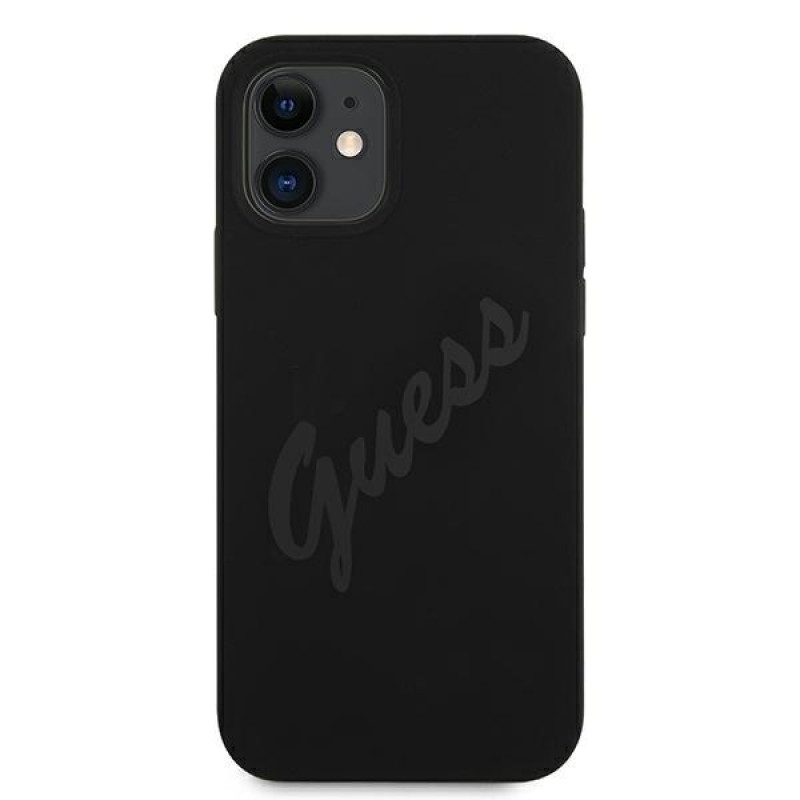 Guess GUHCP12SLSVSBK Script Vintage Hardcase Apple iPhone 12 mini 5.4 inch jaoks, must/must