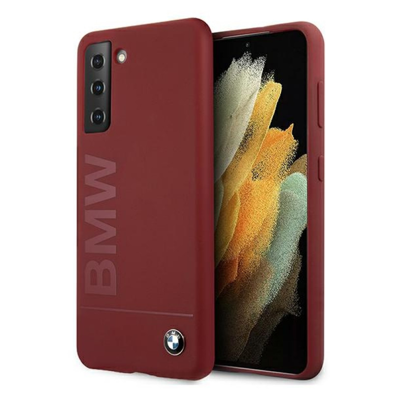 BMW BMHCS21MSLBLRE silikoonist Signature Logo kõvakate Samsung Galaxy S21+ jaoks, punane