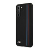 BMW BMHCS21MSIVTBK Silicone Stripes M Collection kaitseümbris Samsung Galaxy S21+ jaoks, must