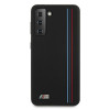 BMW BMHCS21MSIVTBK Silicone Stripes M Collection kaitseümbris Samsung Galaxy S21+ jaoks, must