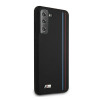 BMW BMHCS21MSIVTBK Silicone Stripes M Collection kaitseümbris Samsung Galaxy S21+ jaoks, must