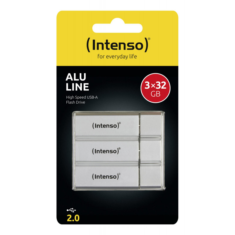 Intenso 3521483 USB-mälupulk, 32 GB, USB Type-A 2.0, hõbedane