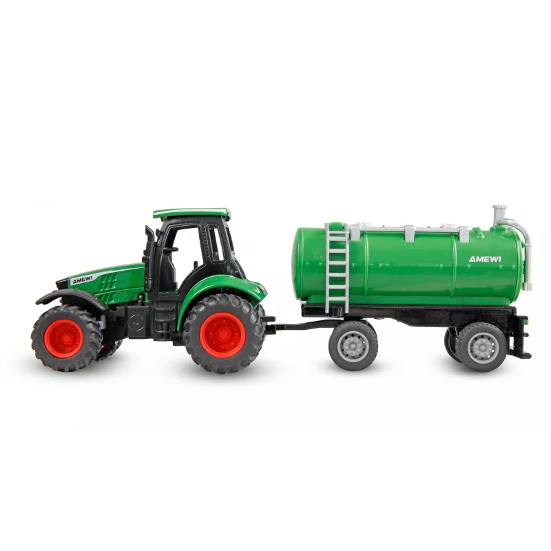 Amewi metalltraktor koos paakhaagisega, 1:64, RTR, roheline