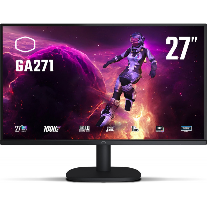 Cooler Master GA271 CMI-GA271-EK 27-tolline monitor, 68,6 cm, 2560 x 1440, VA, 1 ms, 100 Hz, HDR, DisplayPort, HDMI